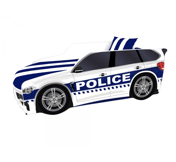 Кровать -машинка Premium Police +матрас Viorina-Deko